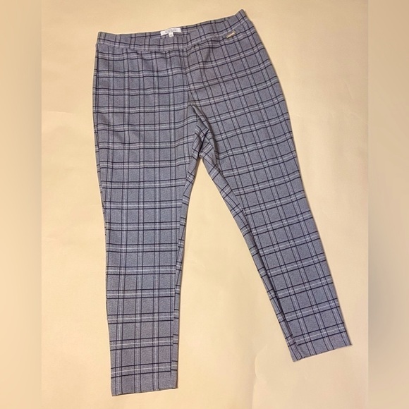 Ellen Tracy Grid Pattern plaid Stretch Pull-On Crop Pant XL - Picture 1 of 8